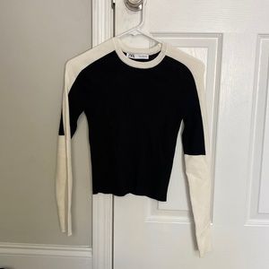 Zara colorblock ribbed top